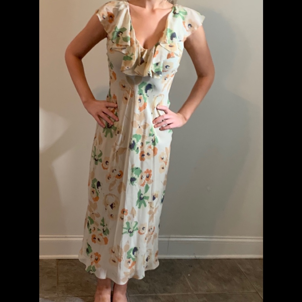 Polo Ralph Lauren Floral midi dress full slip XS 0